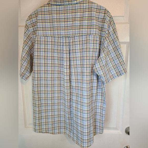 (991) Chaps Men's Classic Short Sleeve Button Down Shirt, Size: Large Checkered - Picture 11 of 14